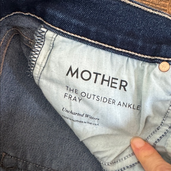 MOTHER The Outsider Ankle Fray Jeans Uncharted Waters Size 26 - Picture 9 of 12